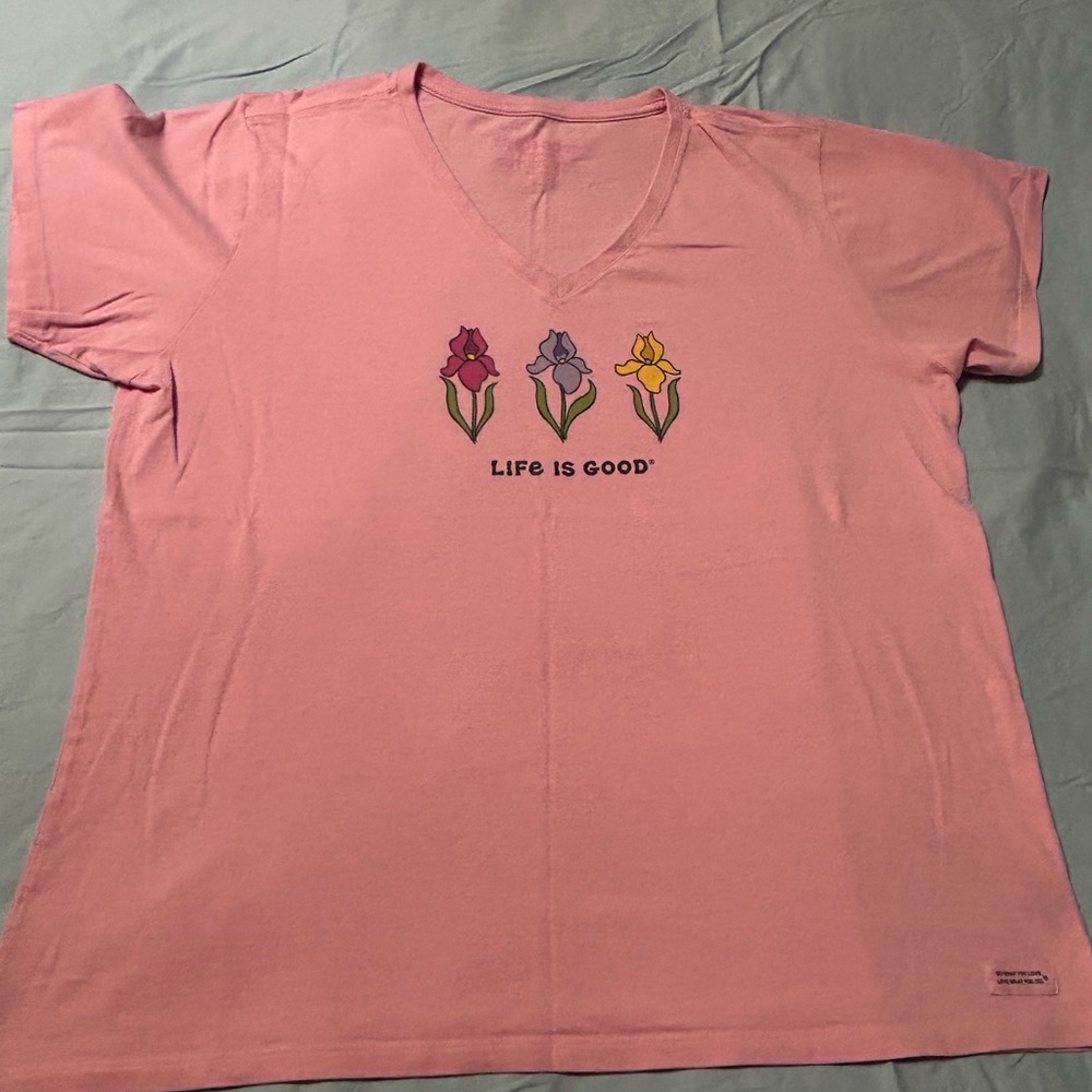Life Is Good Pink Short Sleeve Tee